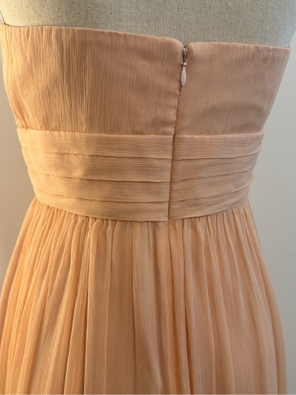 J. Crew 100% Silk Dress Peach Strapless Lined Size 6 - Picture 5 of 14